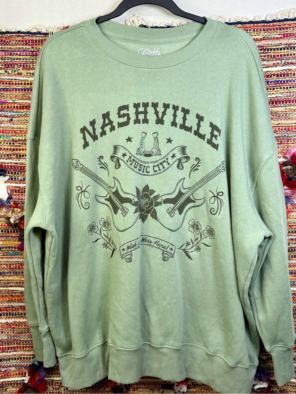 Cold Crush Sage Green Nashville Crewneck Sweatshirt 2x